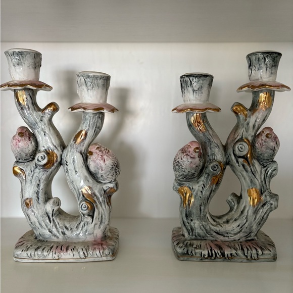 Vintage Other - Vintage Ucagco Japan hand-painted Candle Holders set of 2